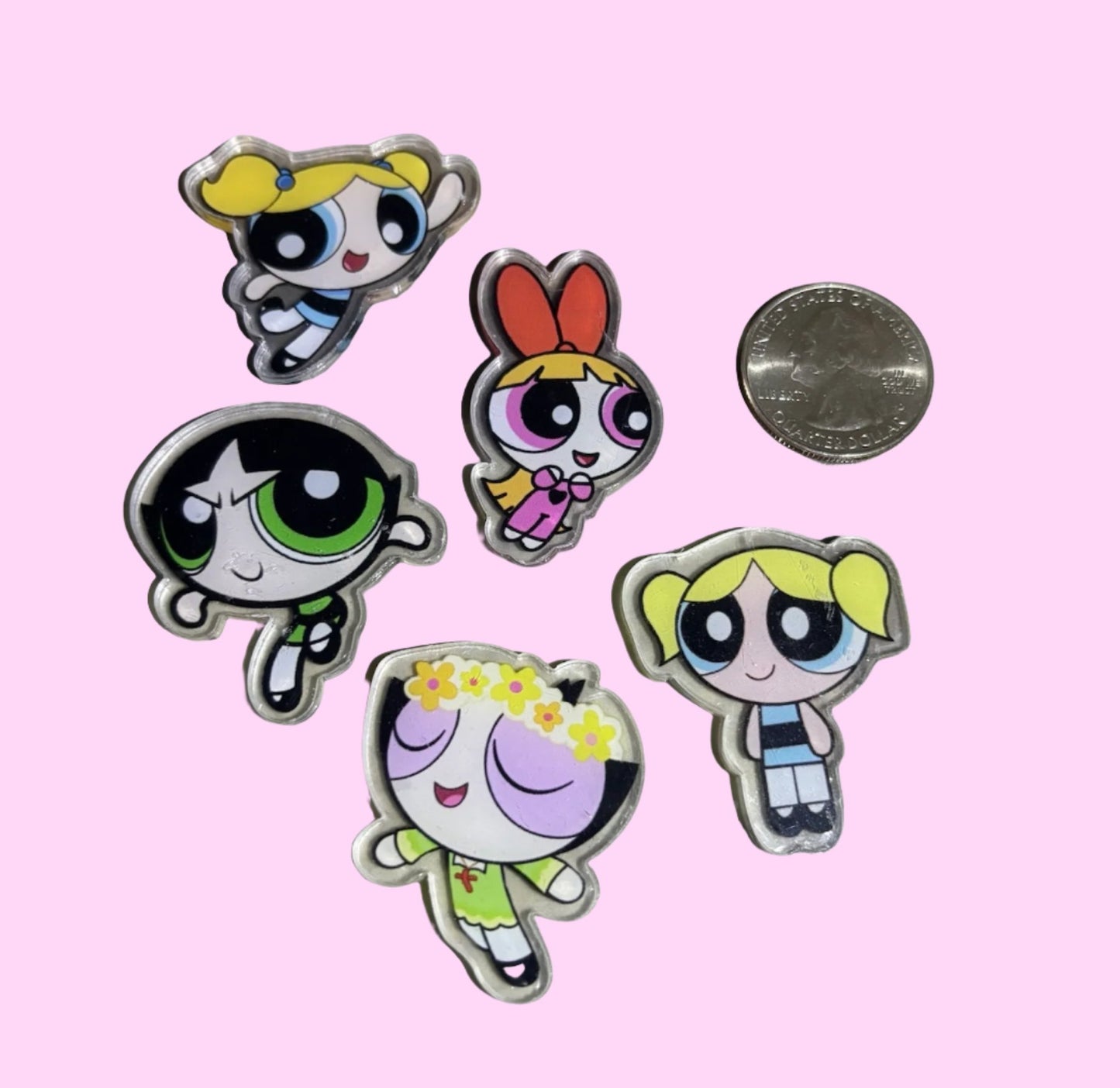 Clear Acrylic Powderpuff Girls Cabochon - 5pk (styles vary)