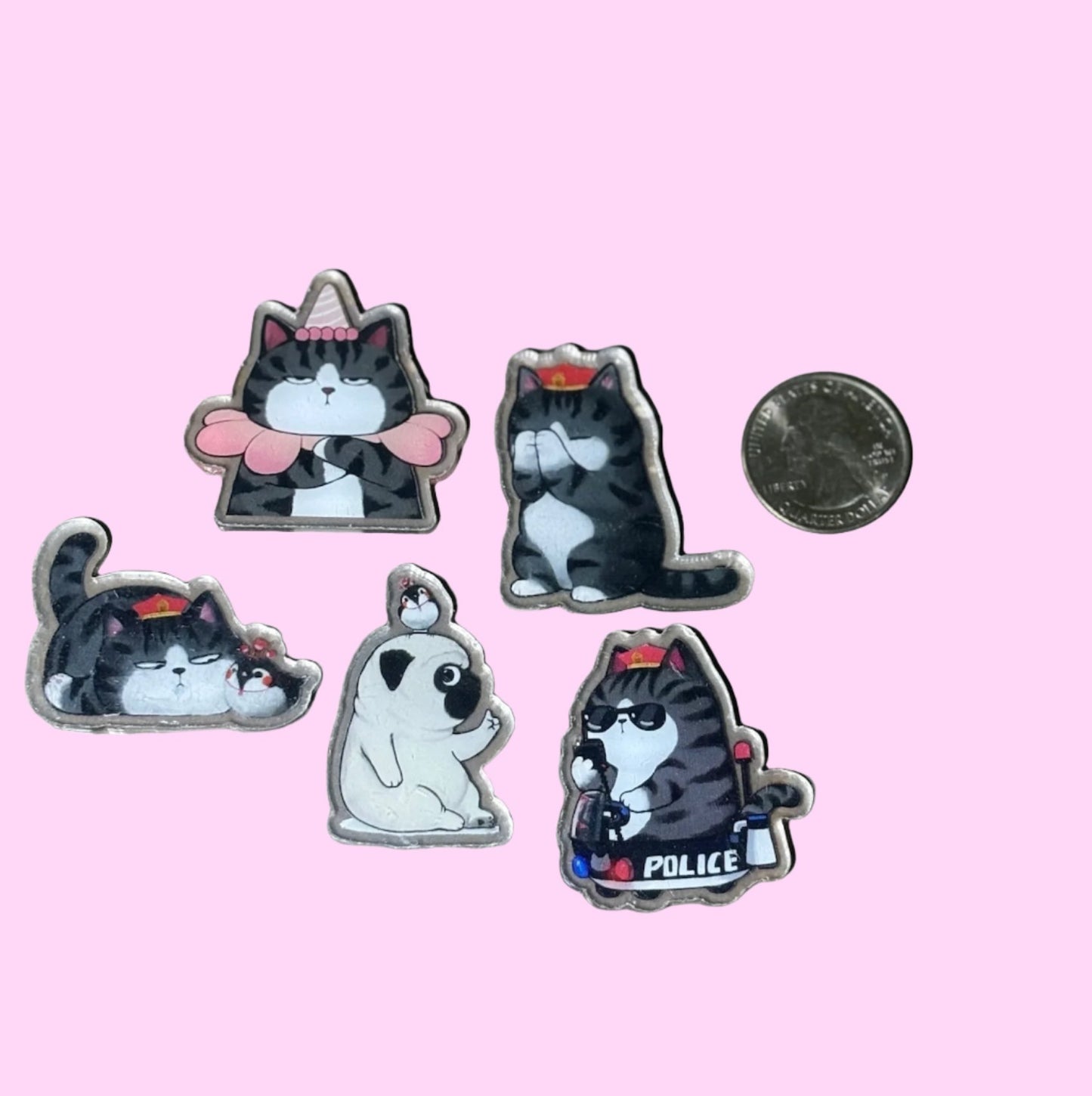 Clear Acrylic Cat Cabochon - 5pk (styles vary)