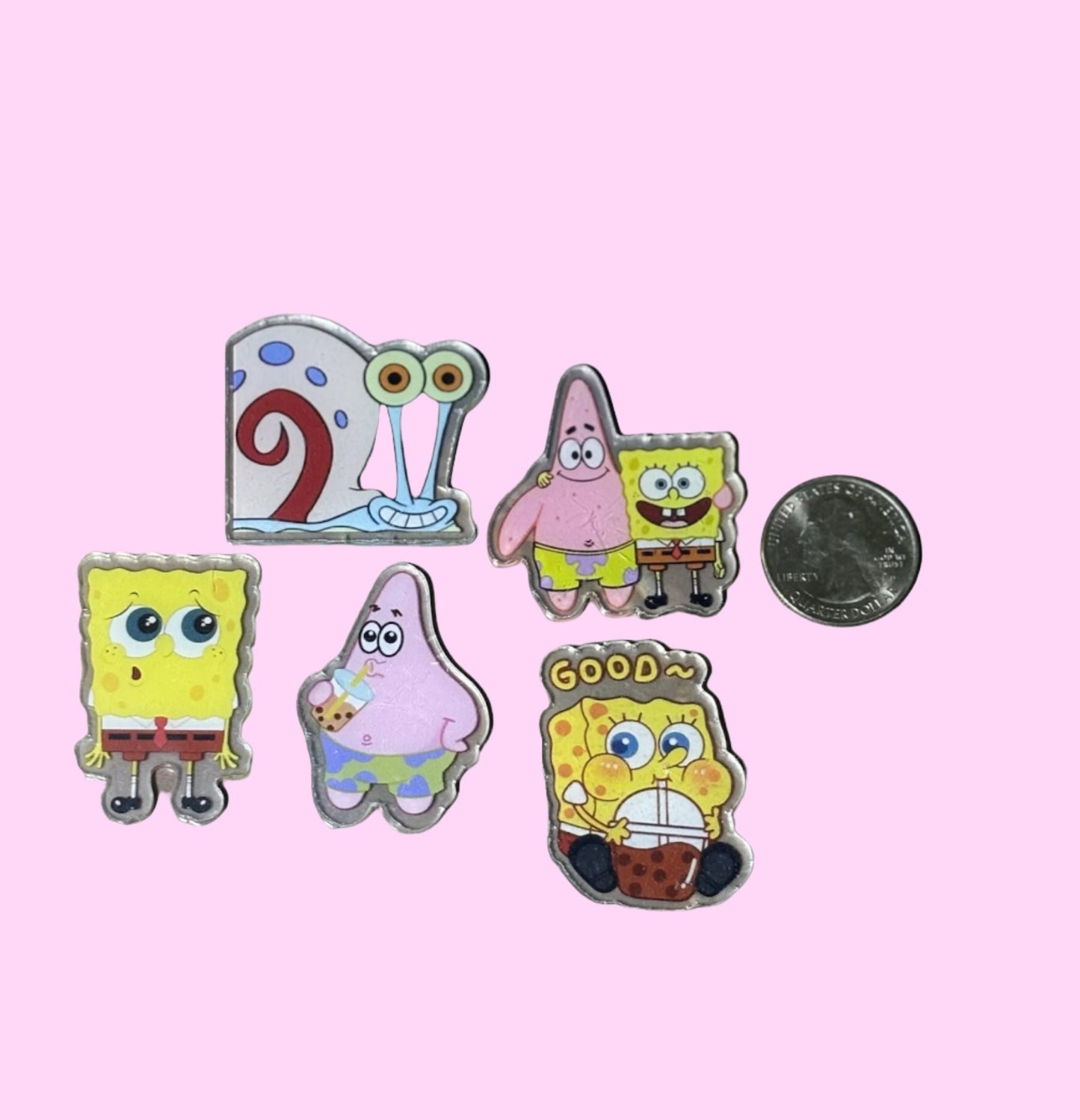 Clear Acrylic Sponge Bob Cabochon - 5pk (styles vary)