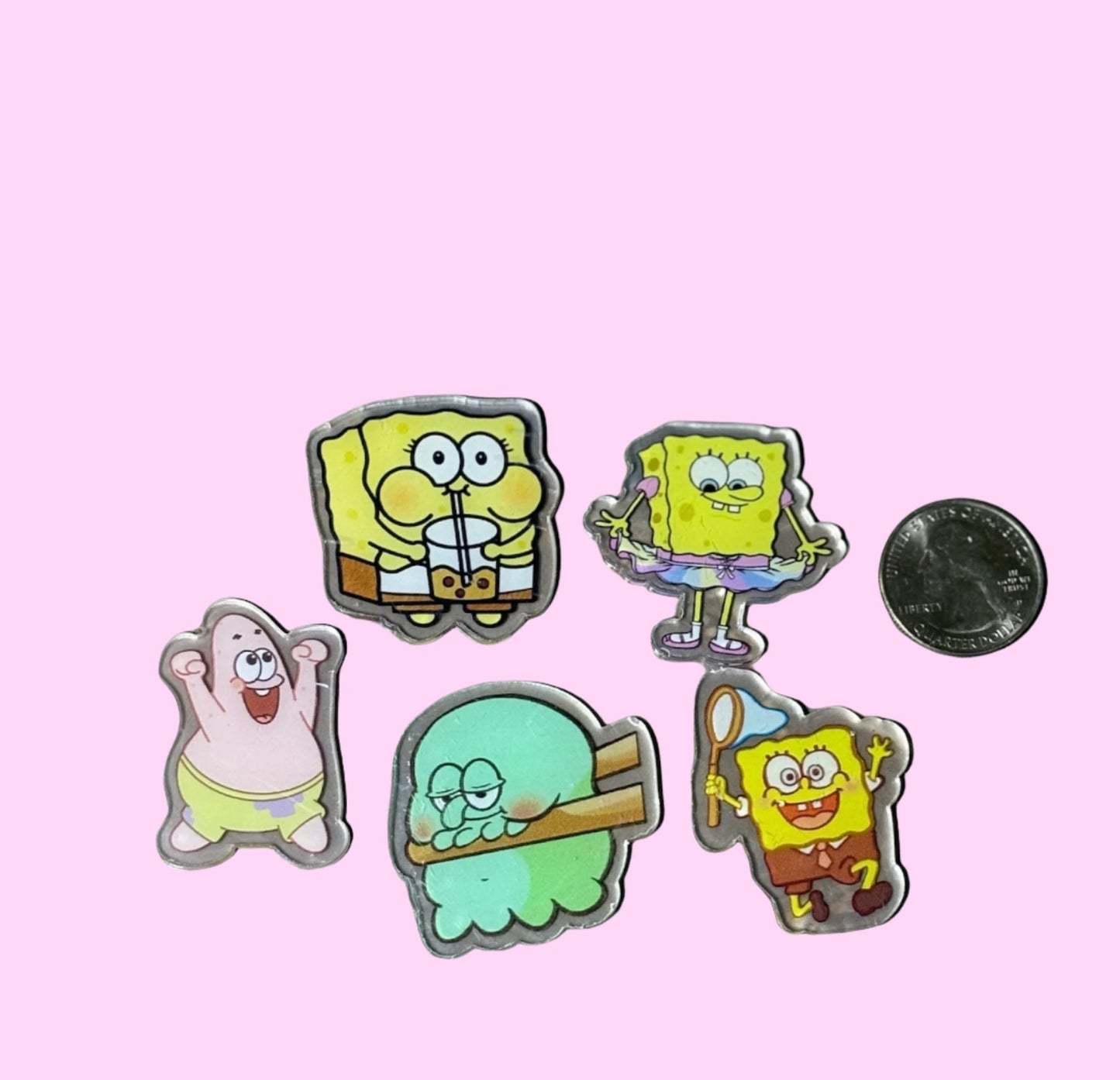 Clear Acrylic Sponge Bob Cabochon - 5pk (styles vary)