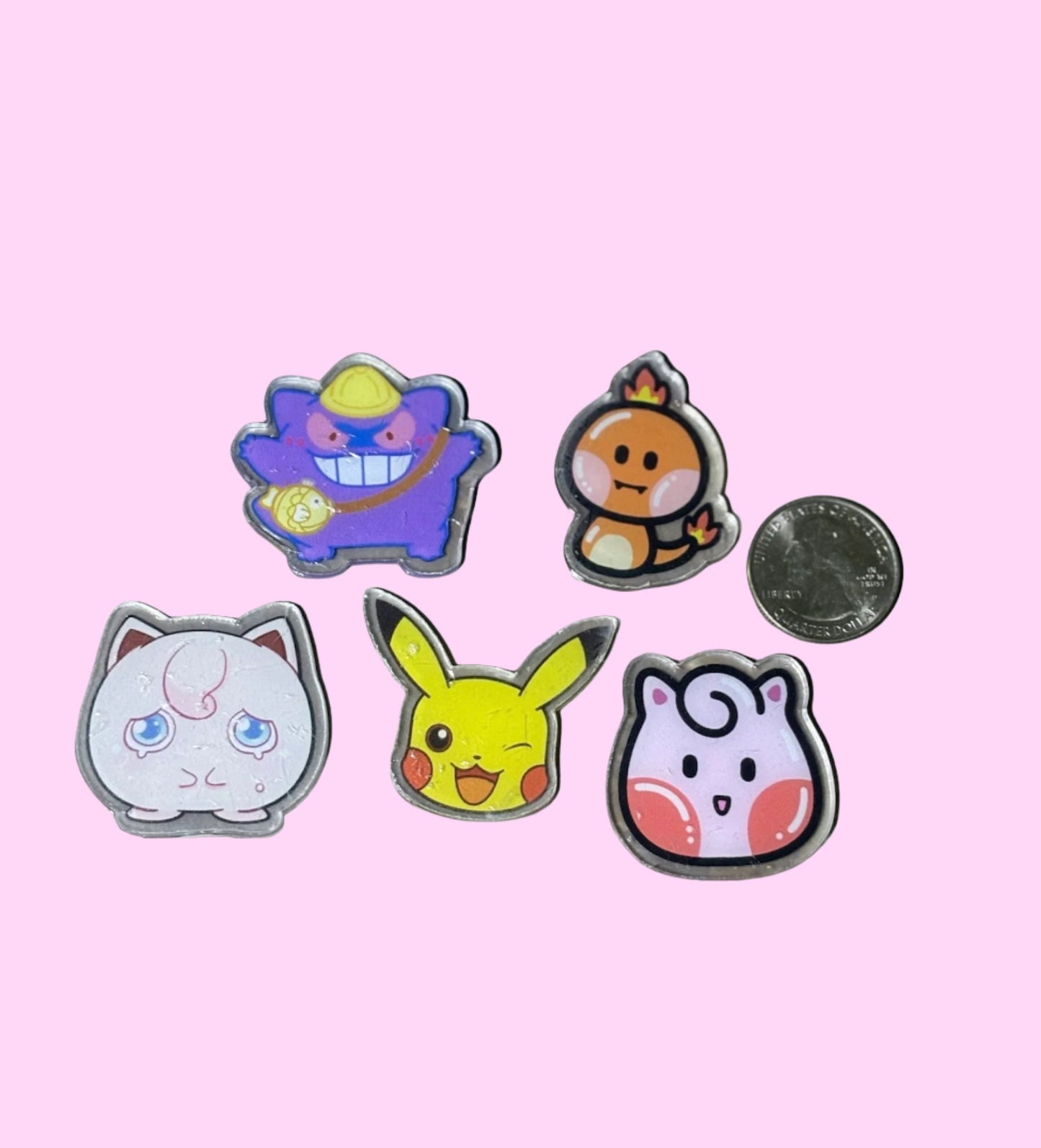 Clear Acrylic Pokemon Cabochon - 5pk (styles vary)