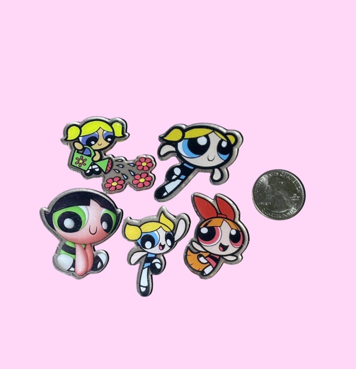 Clear Acrylic Powderpuff Girls Cabochon - 5pk (styles vary)