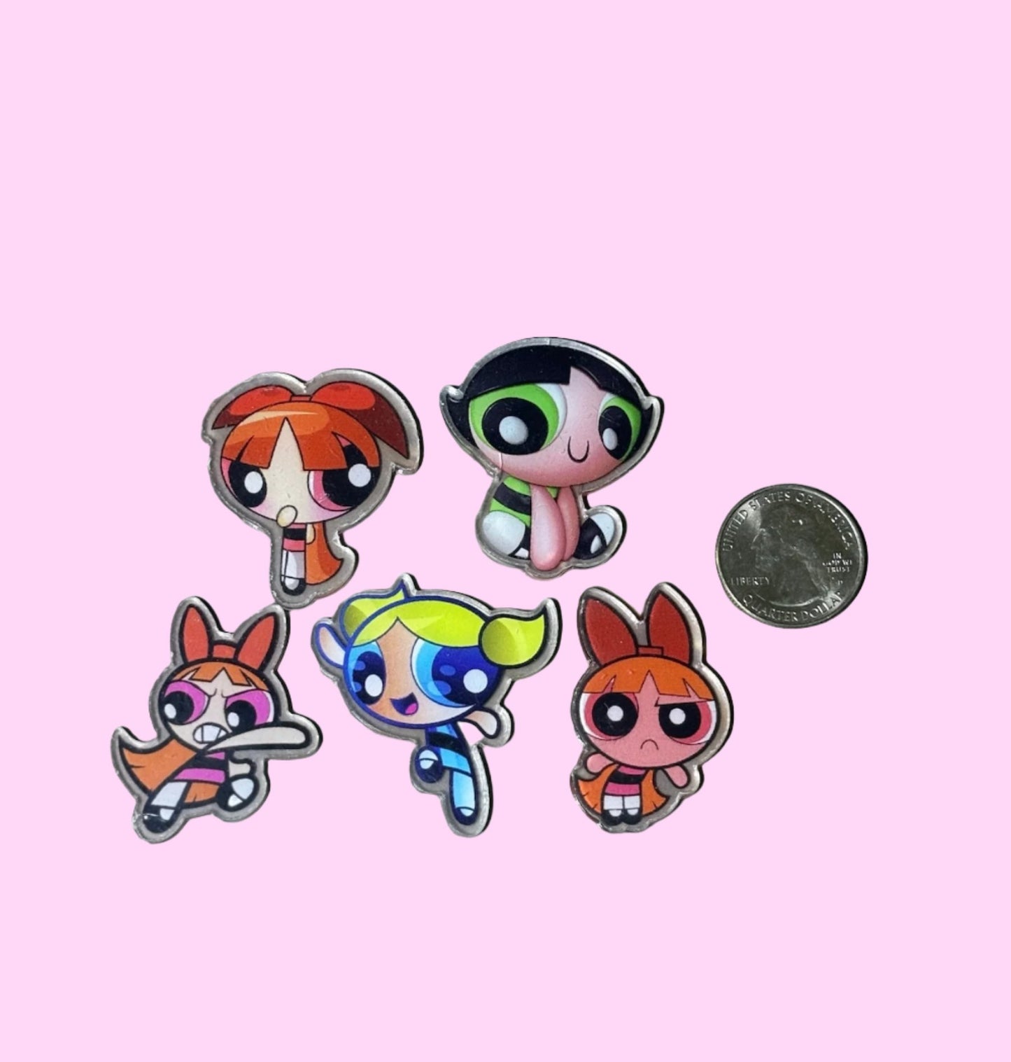 Clear Acrylic Powderpuff Girls Cabochon - 5pk (styles vary)