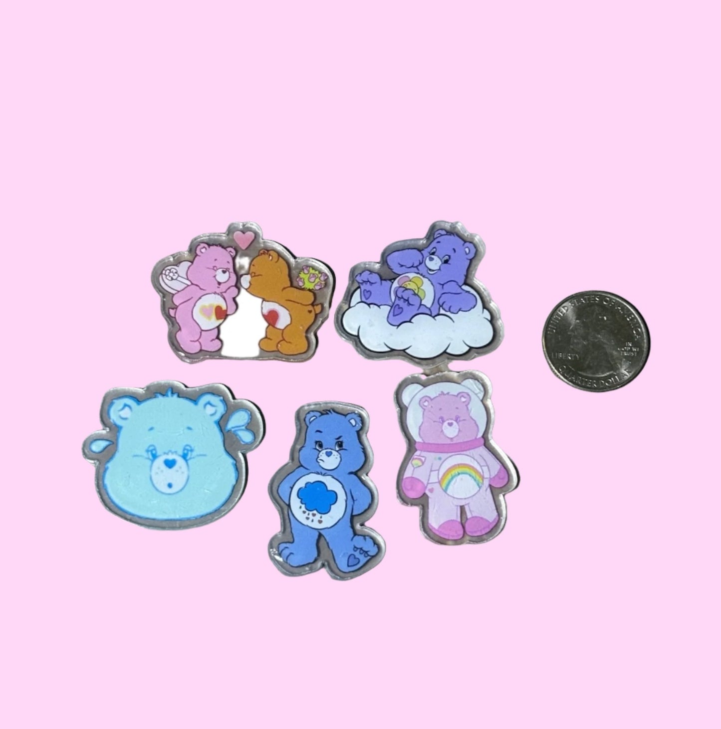 Clear Acrylic Care Bears Cabochon - 5pk (styles vary)