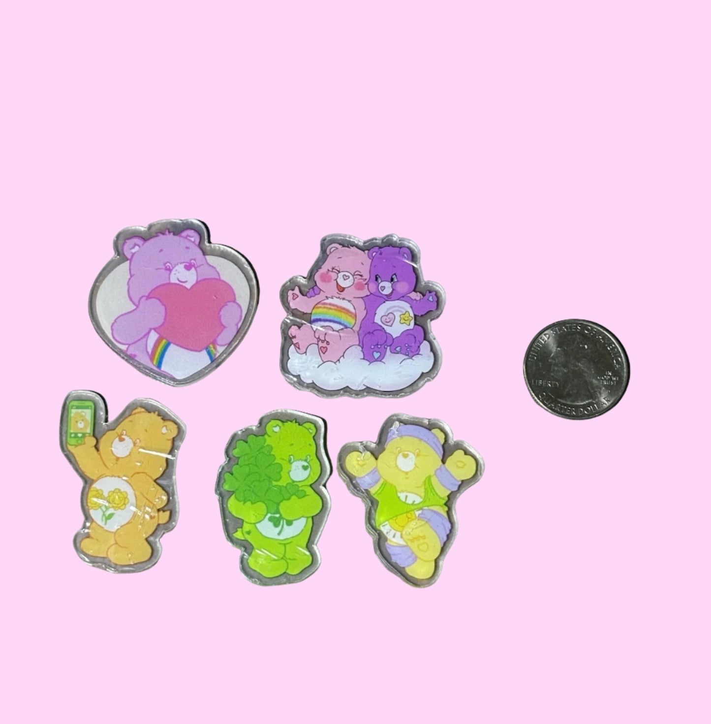 Clear Acrylic Care Bears Cabochon - 5pk (styles vary)