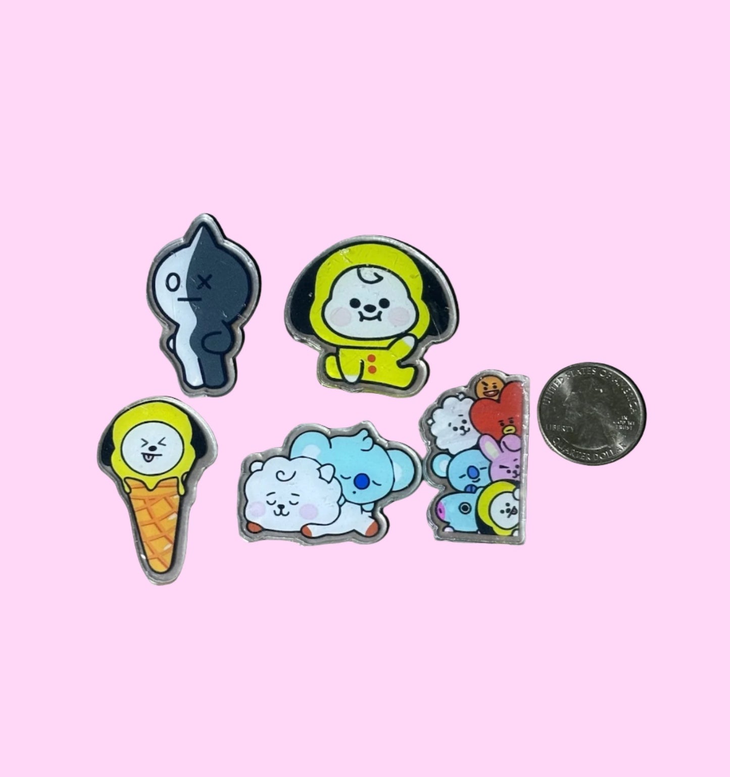 Clear Acrylic BT21 Cabochon - 5pk (styles vary)