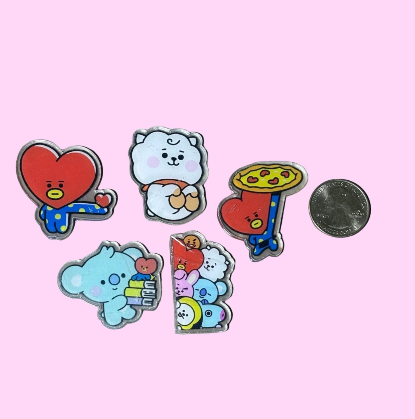 Clear Acrylic BT21 Cabochon - 5pk (styles vary)