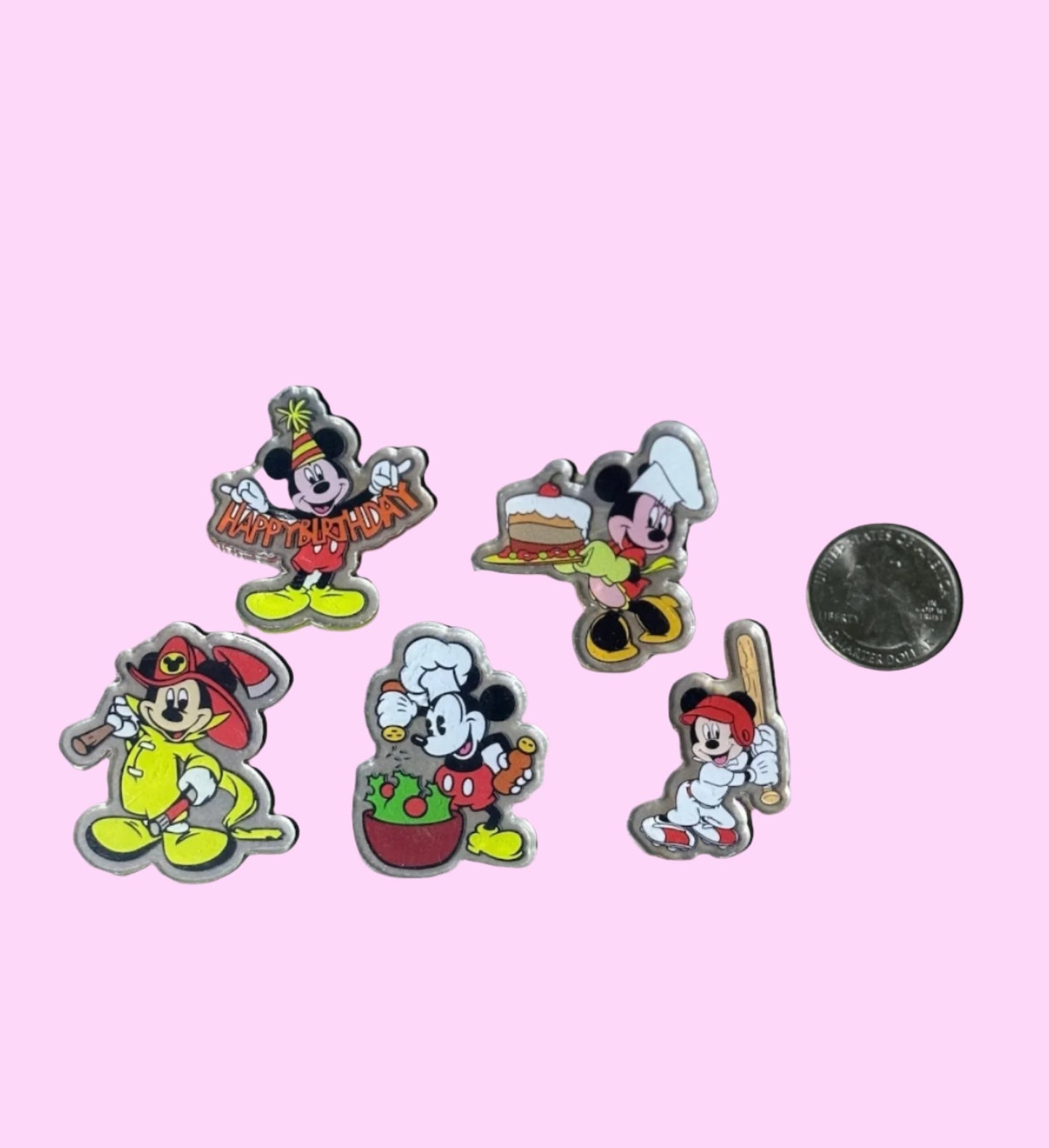 Clear Acrylic Mickey & Minnie Cabochon - 5pk (styles vary)