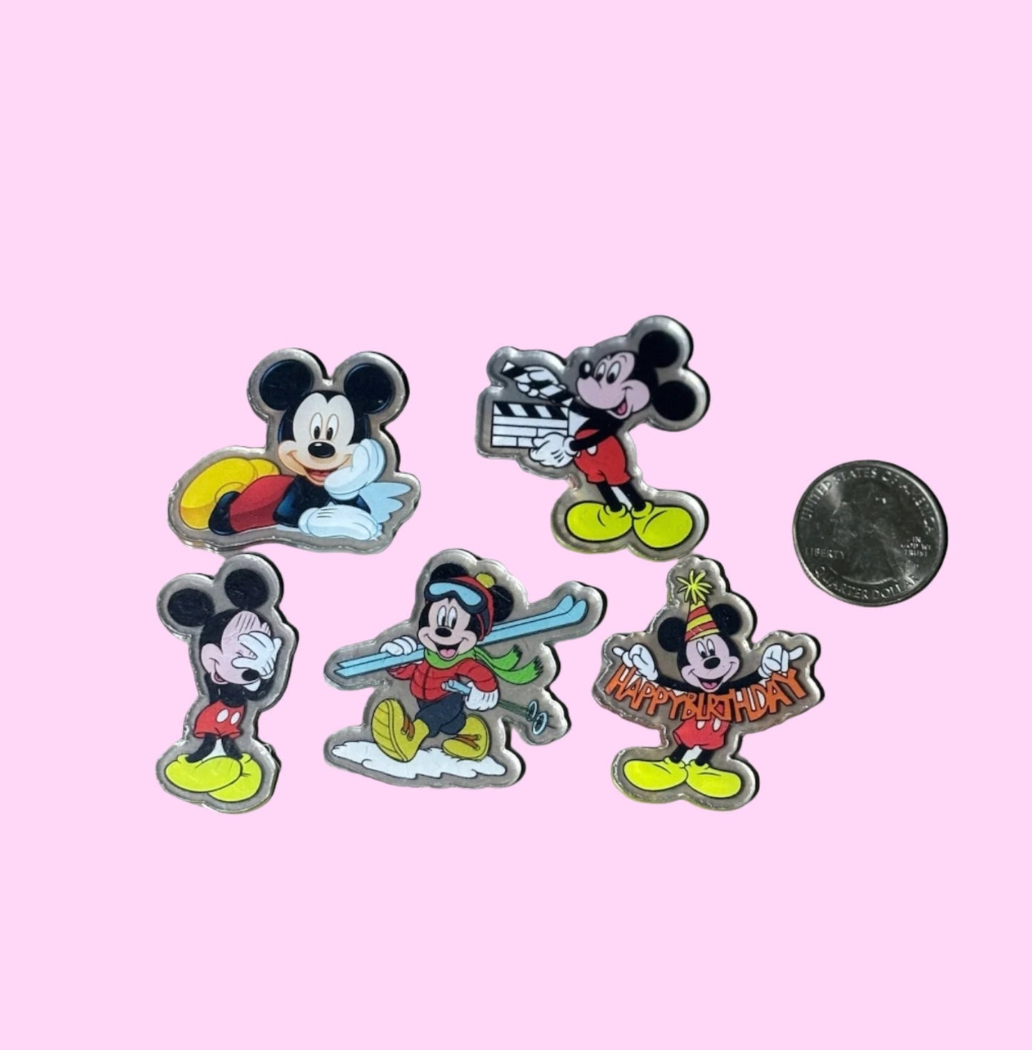 Clear Acrylic Mickey & Minnie Cabochon - 5pk (styles vary)